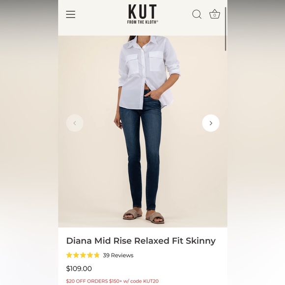 Kut from the Kloth Denim - Kut from the Kloth Blue Diana Mid Rise Relaxed Fit Jeans with Dimensional Wash
